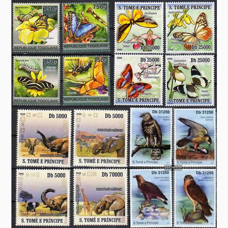 Фото 17. Большая подборка марок фауны, 100 серий