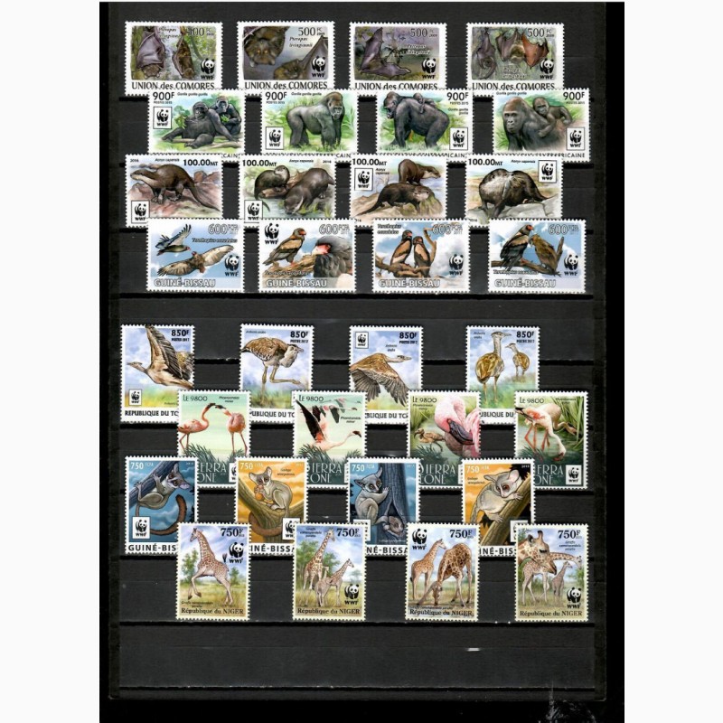 Фото 2. Большая подборка марок фауны, 100 серий