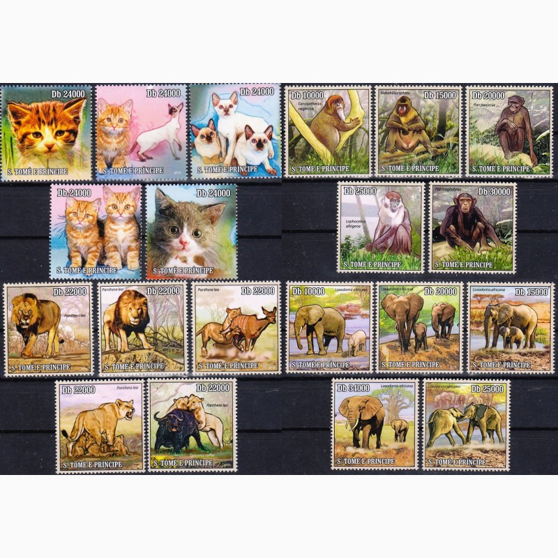 Фото 20. Большая подборка марок фауны, 100 серий