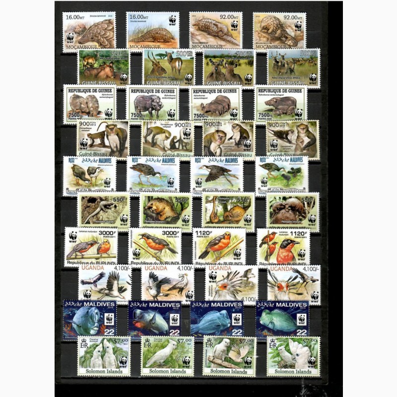 Фото 3. Большая подборка марок фауны, 100 серий