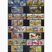 Большая подборка марок фауны, 100 серий