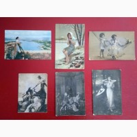 Почтовые старинные открытки (6 штук)