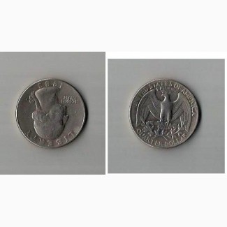 Продам монету LIBERTY quarter dollar 1983 перевертыш