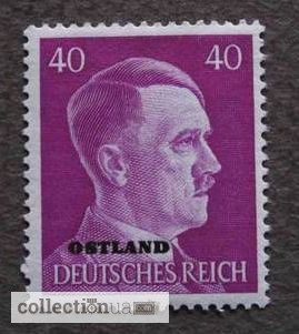 Фото 5. Почтовая марка. Adolf Hitler. Deutsches Reich. Ostland. 40 pf. 1941г. SC 15