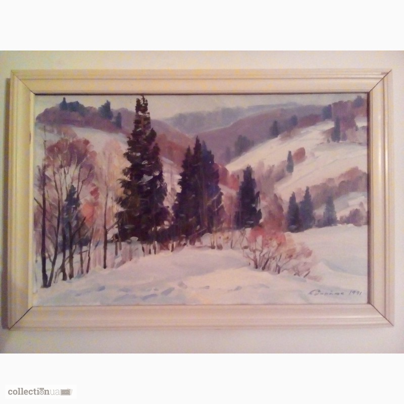 Зимний пейзаж. Картина Михаила Сапатюка