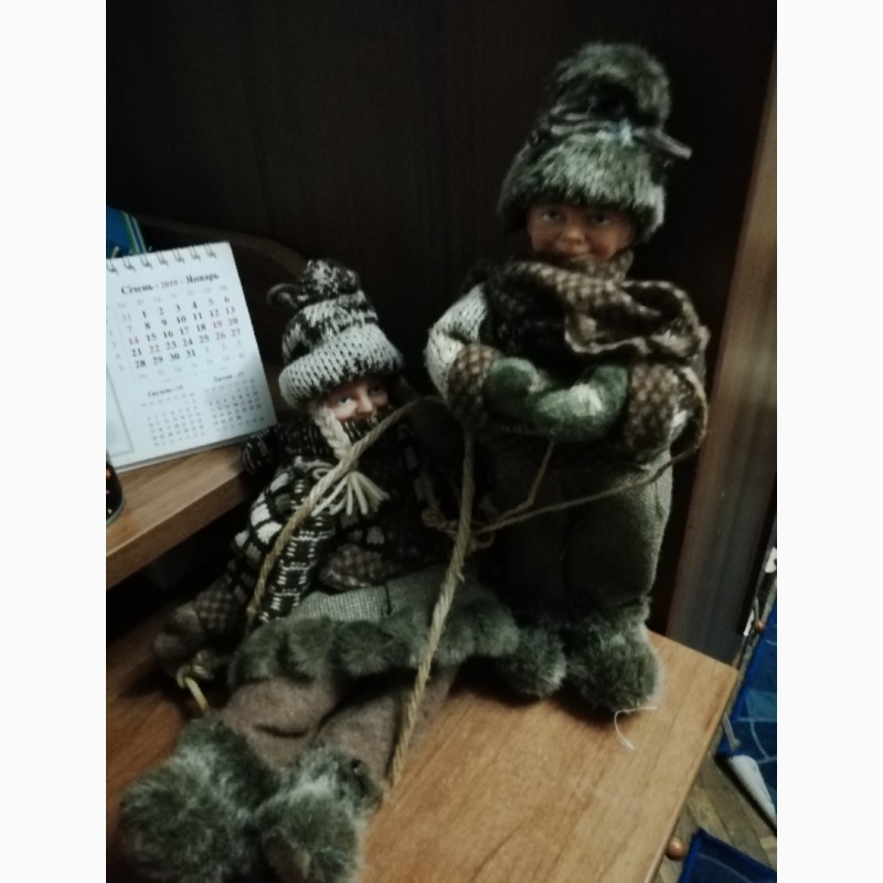 Продам коллеционные игрушки СССР Дети на санях ручной работы