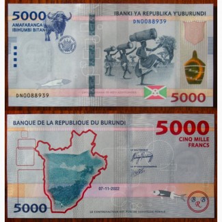 Банкнота 5000 франків Бурунді 2022, UNC