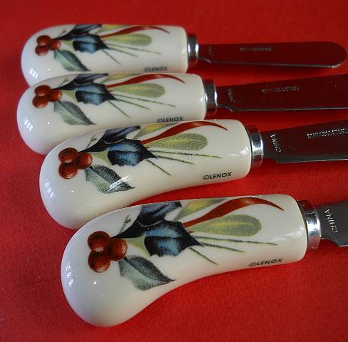 Фото 6. Набор из четырёх ножей из фарфора Lenox для масла