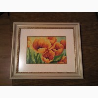 Продам картина тюльпаны вышивка крестом