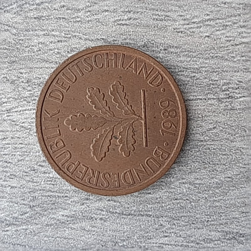 Фото 3. Монета ФРГ 1 пфенниг 1989 D