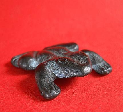 Фото 2. Винтажная миниатюрная бронзовая статуэтка лягушки