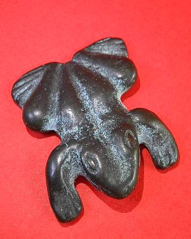 Фото 3. Винтажная миниатюрная бронзовая статуэтка лягушки