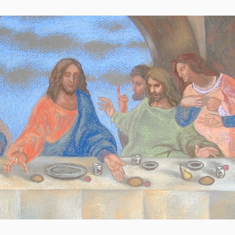 Фото 6. Картина по мотивам Леонардо да Винчи Тайная вечеря