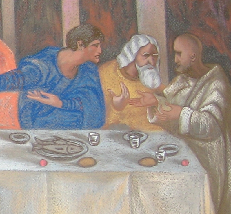Фото 7. Картина по мотивам Леонардо да Винчи Тайная вечеря