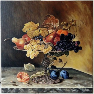 Картина Натюрморт с фруктами (холст. масло, 40х40 см)