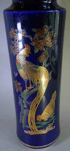 Фото 10. Винтажная китайская ваза кобальт с изображением жар птицы