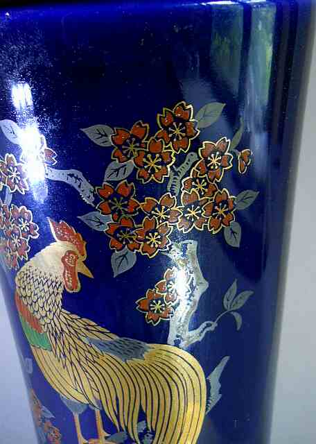 Фото 11. Винтажная китайская ваза кобальт с изображением жар птицы