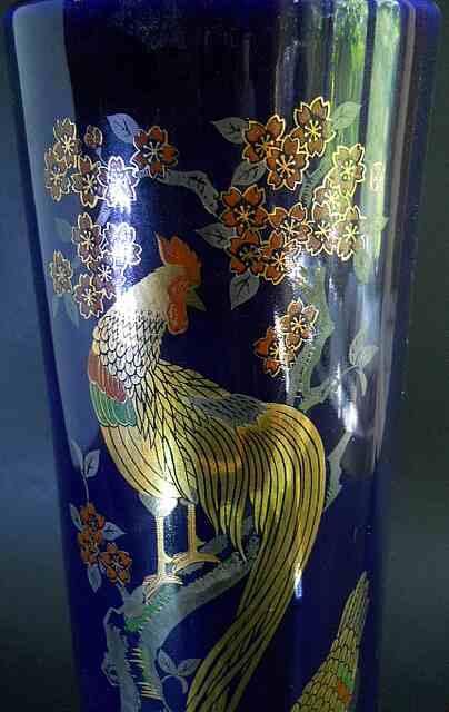 Фото 14. Винтажная китайская ваза кобальт с изображением жар птицы