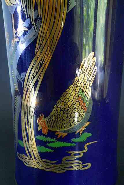 Фото 15. Винтажная китайская ваза кобальт с изображением жар птицы