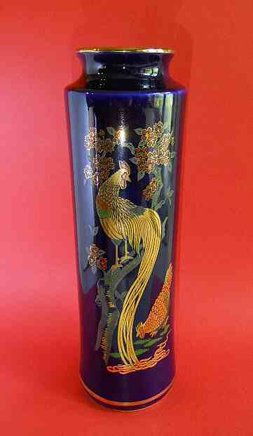 Фото 3. Винтажная китайская ваза кобальт с изображением жар птицы