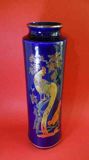 Фото 4. Винтажная китайская ваза кобальт с изображением жар птицы