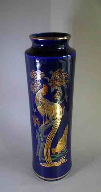 Фото 5. Винтажная китайская ваза кобальт с изображением жар птицы