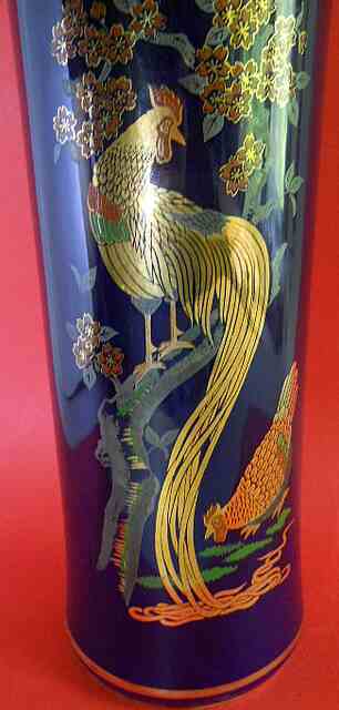 Фото 6. Винтажная китайская ваза кобальт с изображением жар птицы