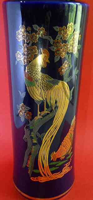 Фото 8. Винтажная китайская ваза кобальт с изображением жар птицы