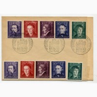 Комплект конверт + марки ІІІ Райх, ГГ 1942 р. Видатні особи