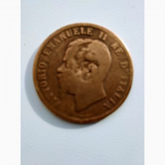 Продам монету италии 10чентесими 1862г