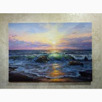 Картина олійними фарбами Коли шепочуться хвилі зі світанком., художник Іван Чернов