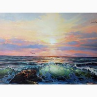 Картина олійними фарбами Коли шепочуться хвилі зі світанком., художник Іван Чернов