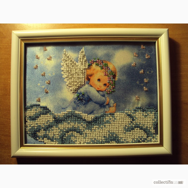 Фото 4. Картина вишита бісером Ангелик.картина бисером ангелочек