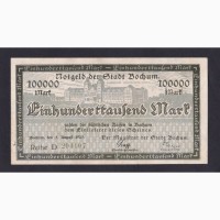 100 000 марок 1923г. Бохум. D 294107. Германия