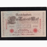 1000 марок 1910г. 9520941J. Красная печать. Германия