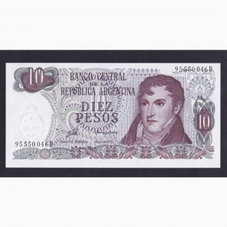 10 пессо 1976г. 95.550.046 D. Аргентина. Пресс