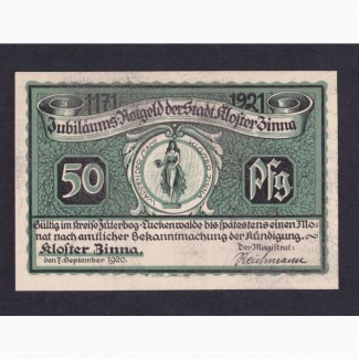 50 пфеннигов 1920г. Клостер-Цинна. Германия