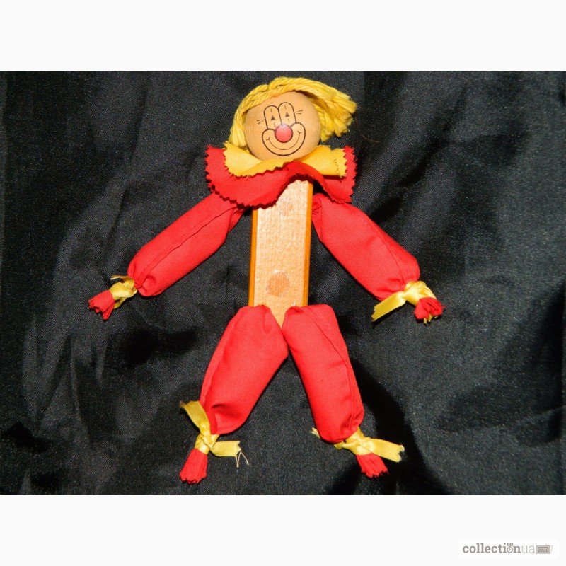Фото 4. Винтажная Деревянная Кукла Клоун 70х годов