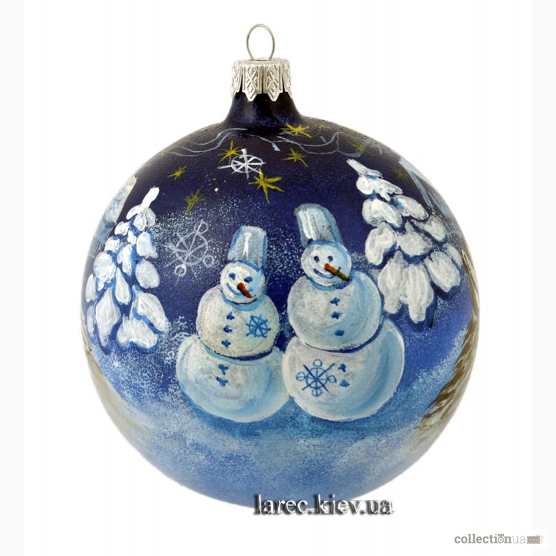 Фото 4. Стеклянный ёлочный шар Дед Мороз ручная роспись. Купить новогодние шары в Киеве