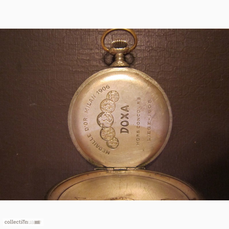 Фото 3. Швейцарские карманные двухкрышечные часы DOXA, 1906 год