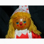Деревянная Кукла Клоун 25см
