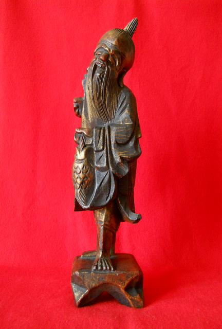 Фото 3. Китайская старинная деревянная статуэтка