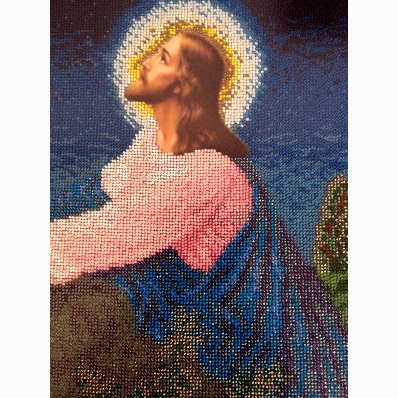 Фото 2. Продам ікону Ісус на оливній горі, вишиту бісером