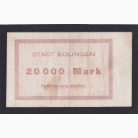 20 000 марок 1923г. А 633297А. Золинген. Германия