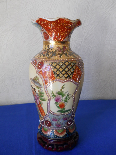 Фото 2. Винтажная интерьерная Китайская ваза в стиле “Satsuma”