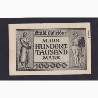 100 000 марок 1923г. Рейх 1 Дюссельдорф. Германия
