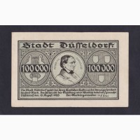 100 000 марок 1923г. Рейх 1 Дюссельдорф. Германия