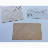 3 почтовых конверта (с красным и сиреневым пенни) 19 век Англия