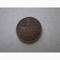 5 пенни 1906г. Россия для Финляндии