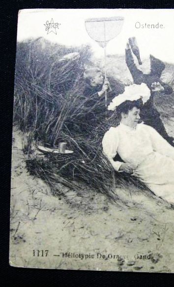 Фото 4. Открытка (ПК). Бельгия. Остенде Пляж в дюнах. 1912г. Лот 246